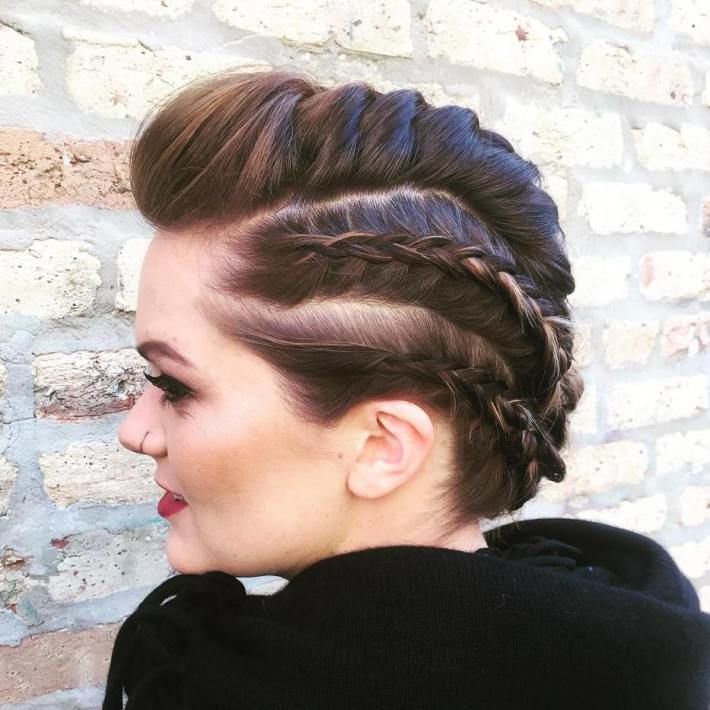 French Braid Mohawk for short hair