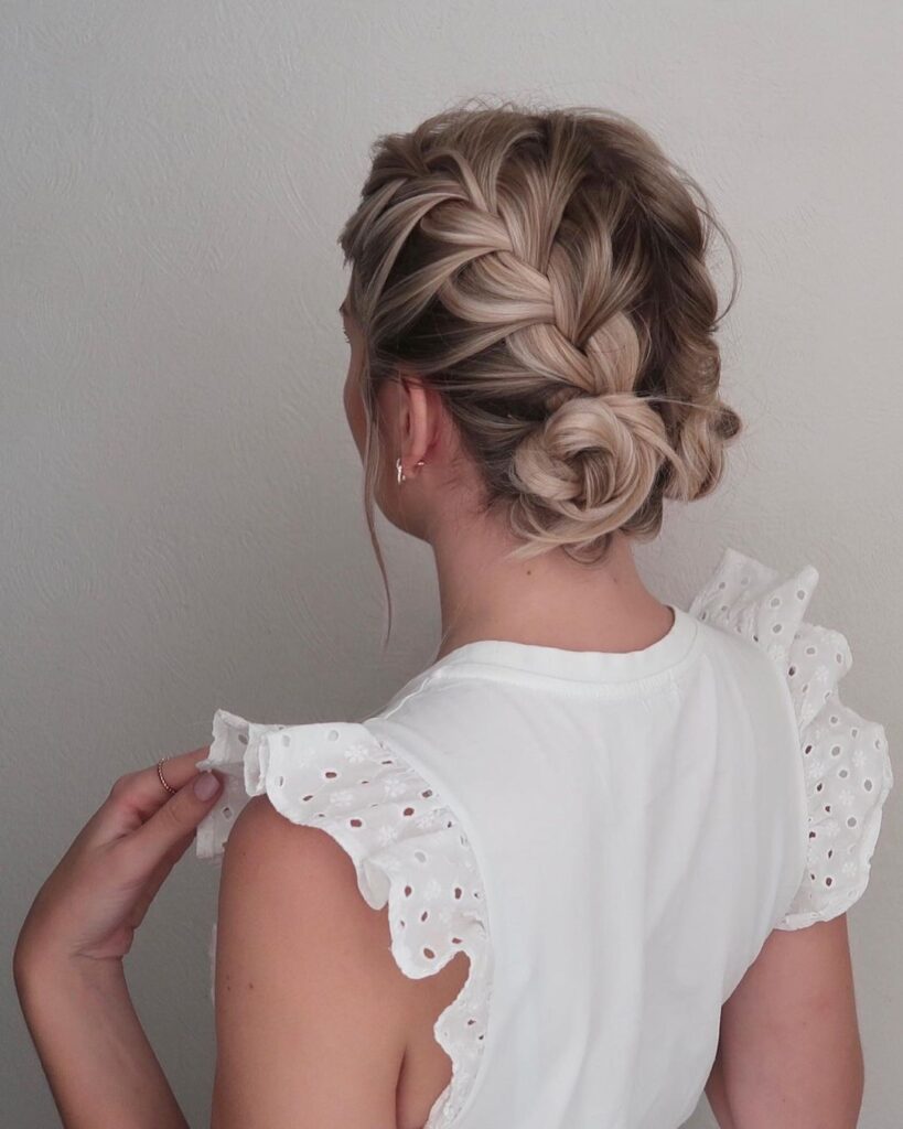 Messy French Braids Short Hairstyle