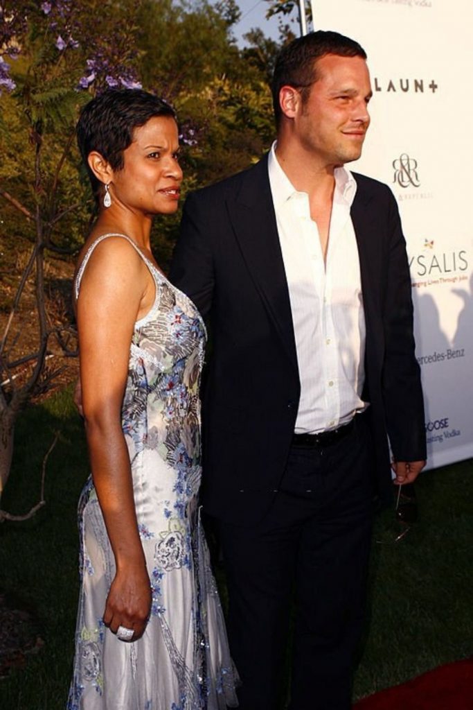 Keisha Chambers and Justin Chambers during Sixth Annual Chrysalis Butterfly Ball - Red Carpet at Home of Susan Harris & Hayward Kaiser in Mandeville Canyon, California, United States. (Photo by Jeff VespaWireImage)