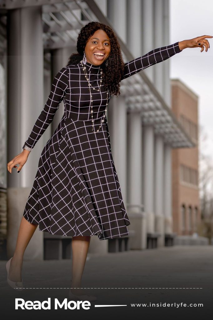 A Line dress with Ballet flats