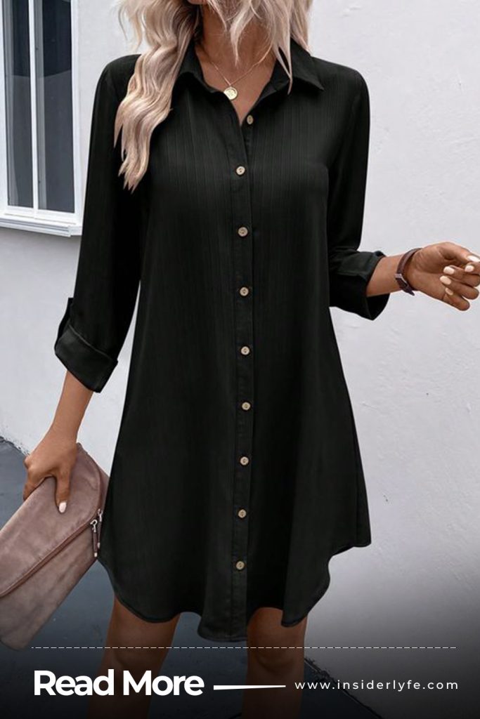 Casual shirt little black dress