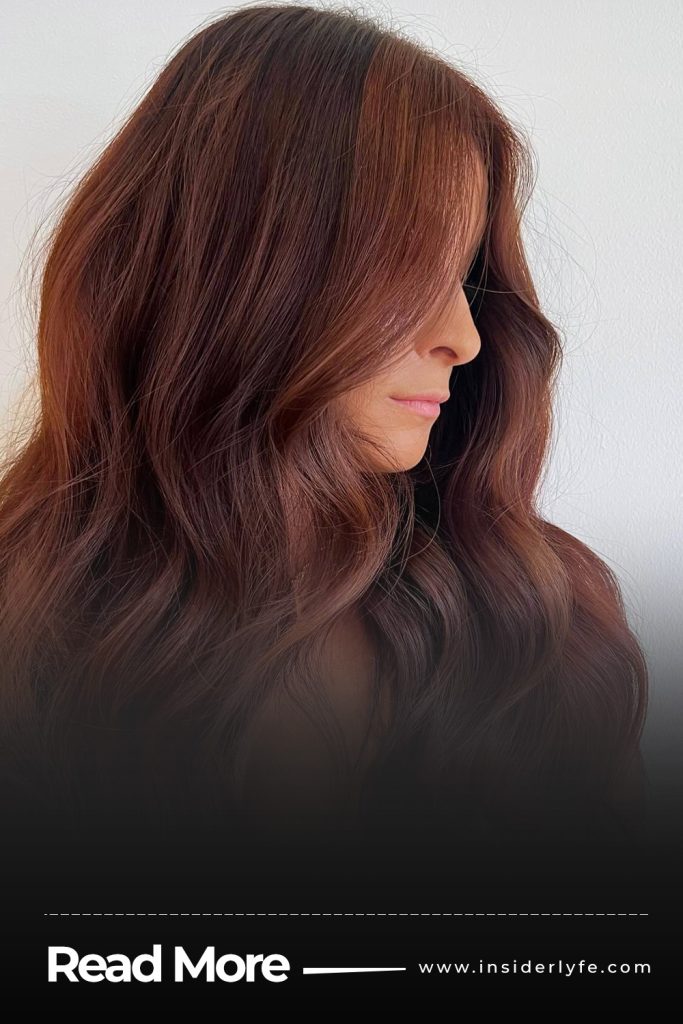 Chocolate brown with rich auburn highlights & lowlights