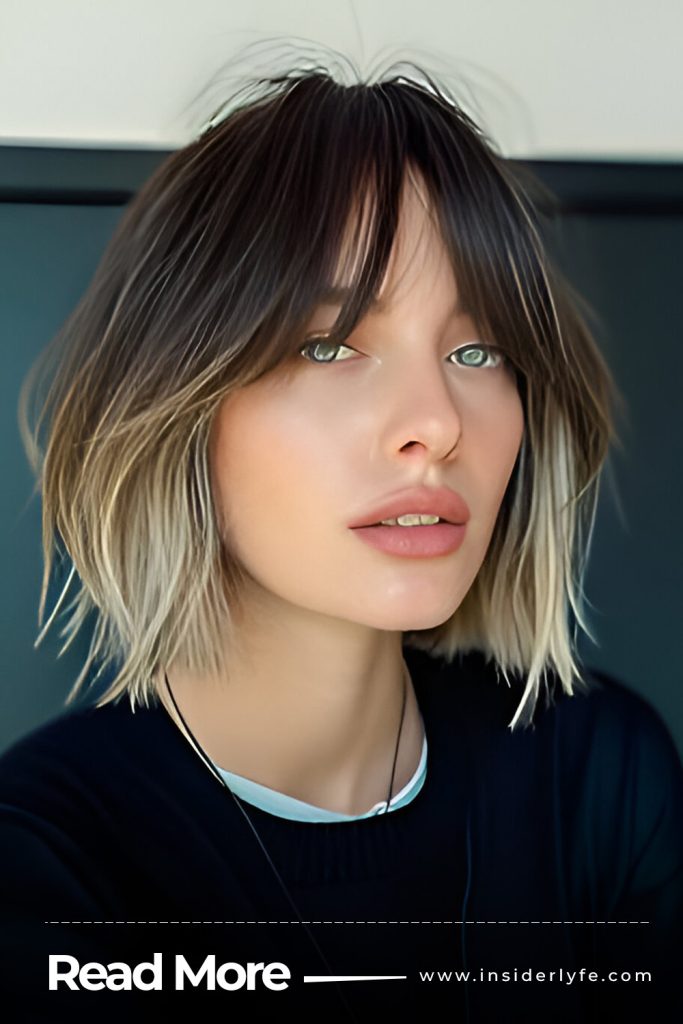 Choppy Bob with Middle Part