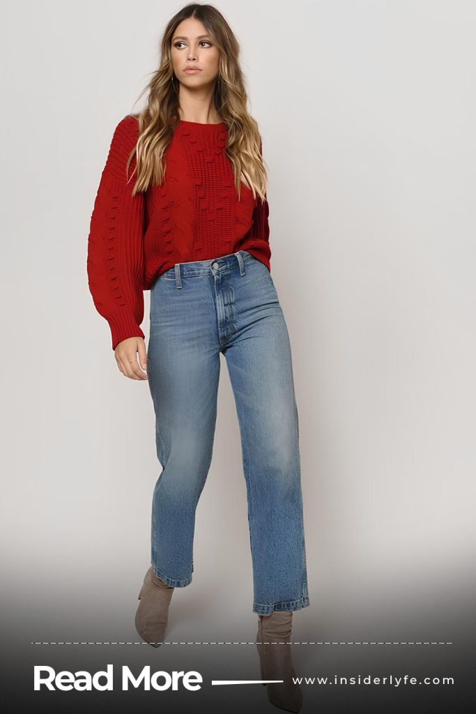 Chunky Knit Sweaters with High Waisted Jeans