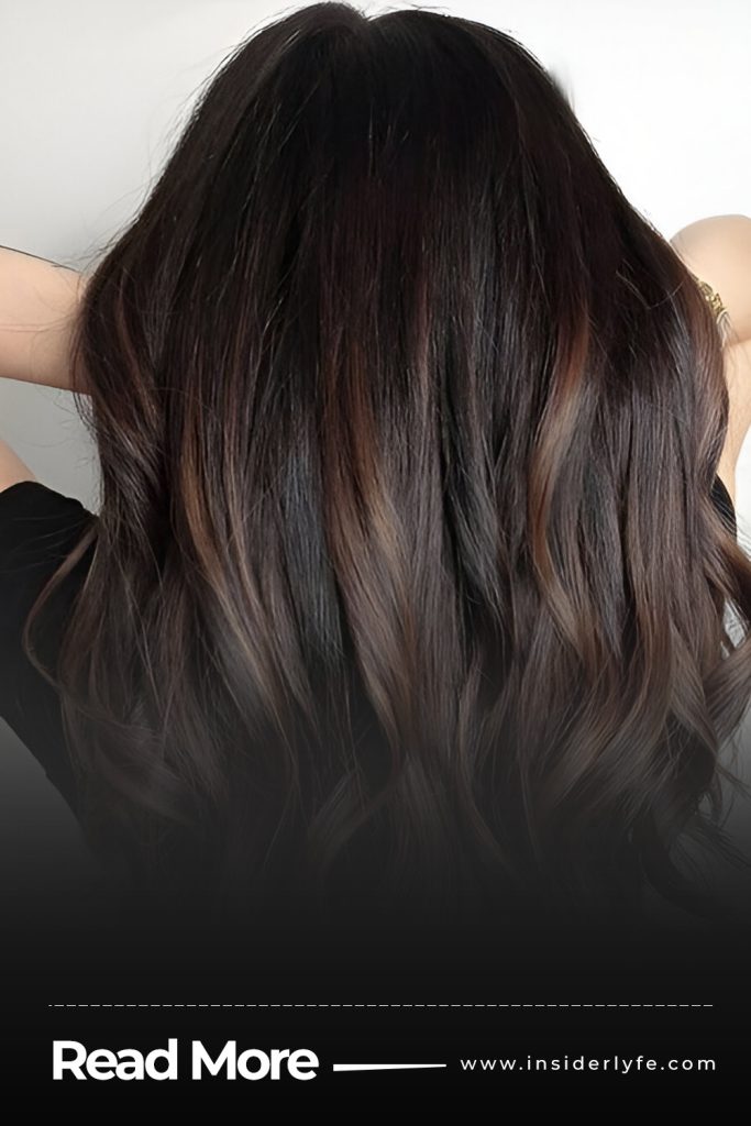 Cool black with chocolate balayage