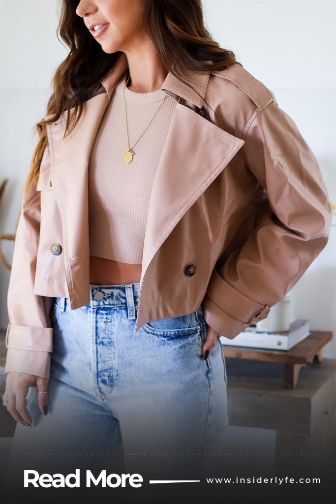 Cropped jacket and High waisted jeans