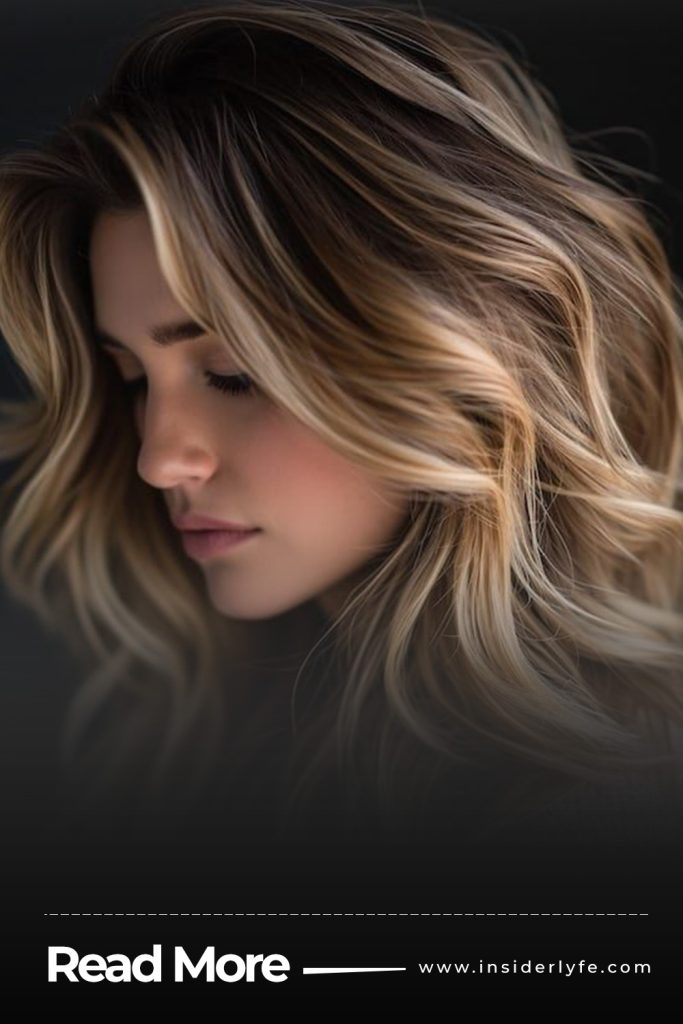Dark ashy brown with icy beige balayage