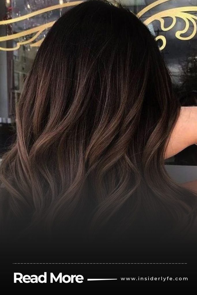 Deep brown with scarlet balayage