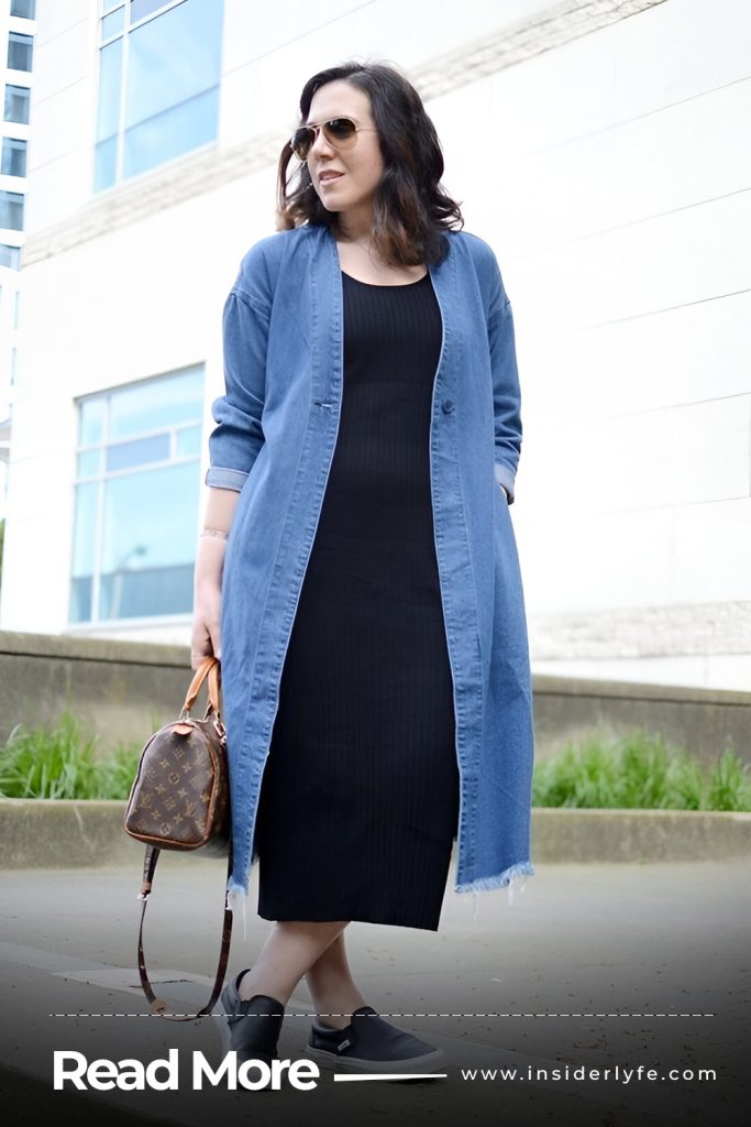 Denim Jacket and Sweater Dress