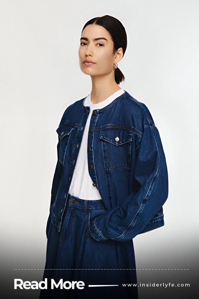 Denim Jackets with Knit Skirts