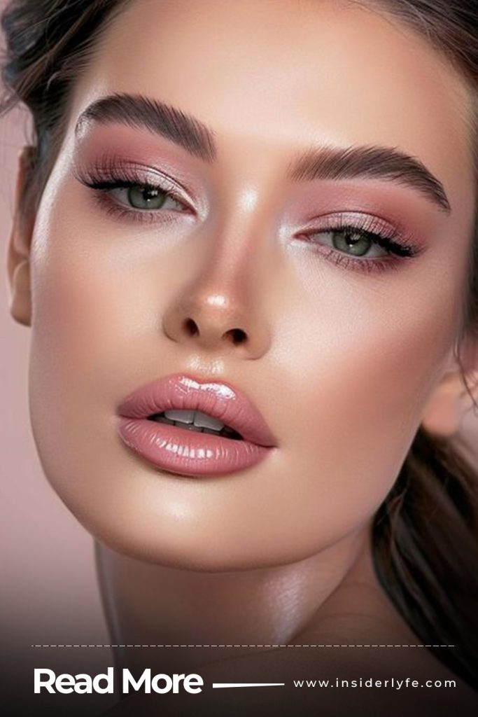 Dewy Glow with Soft Nude Lips