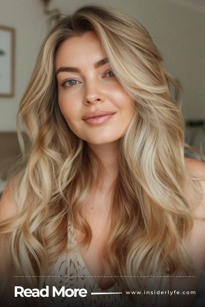 Dirty Blonde Side Swept Waves