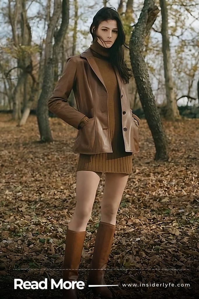Leather Jackets with Sweater Dresses