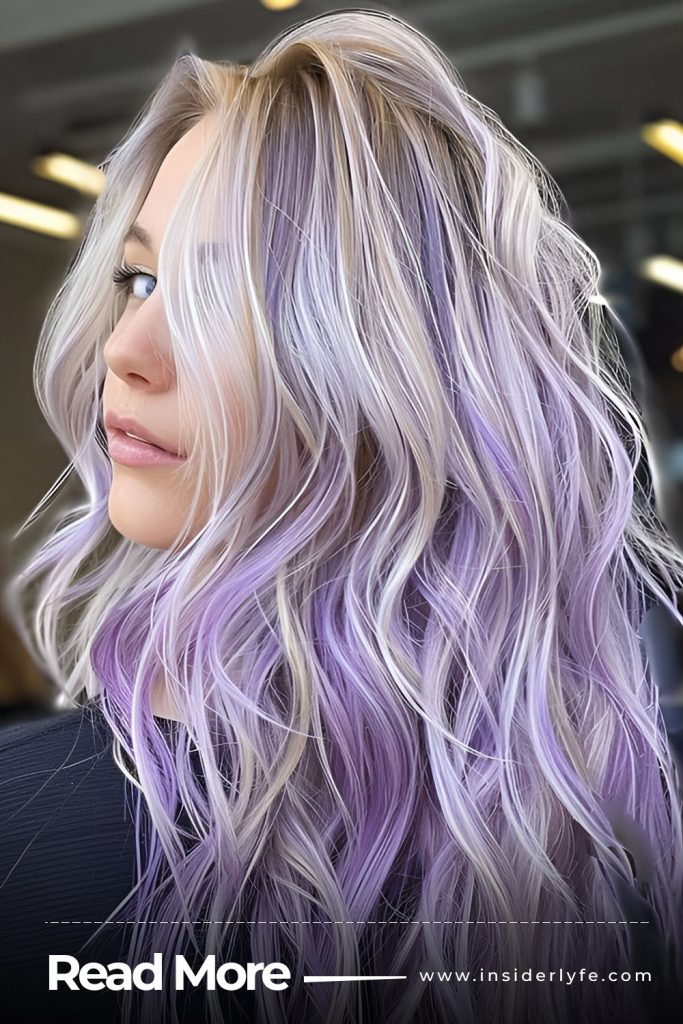 Lilac Highlights on Platinum Blonde