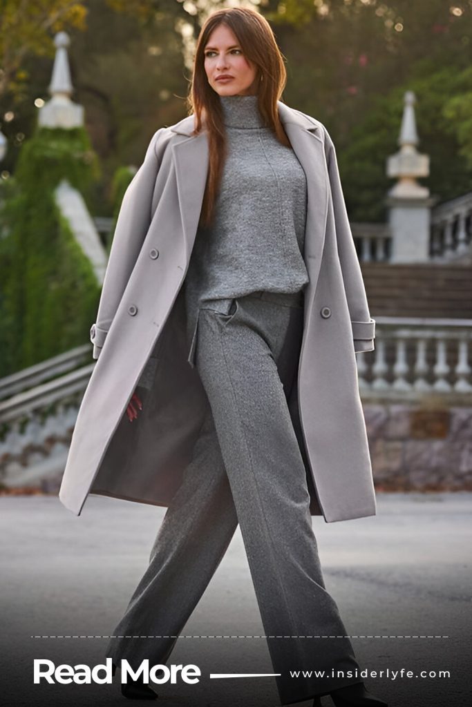 Long Coats with Wide Leg Trousers