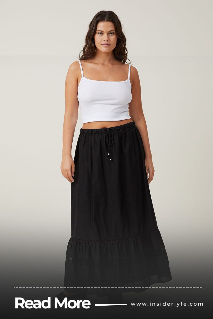 Maxi skirt and Cropped tee