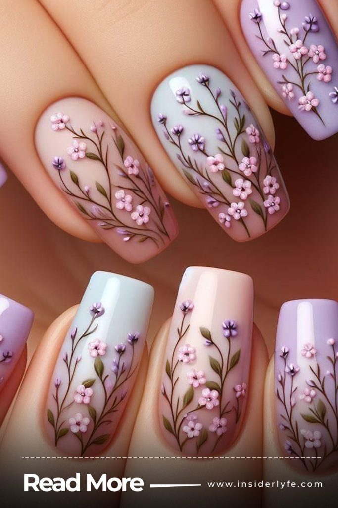 Pressed Flower Nails