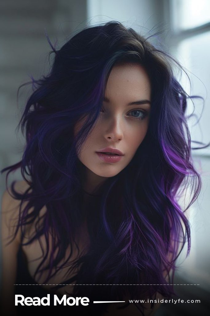 Purple Ombre on Black Hair