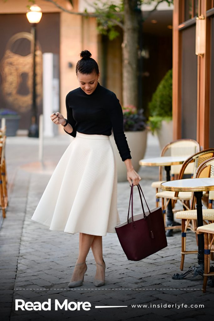 Turtleneck and High Waisted Skirt