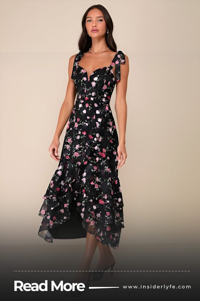 V neck mini floral dress
