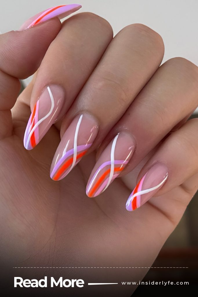 White swirl nails