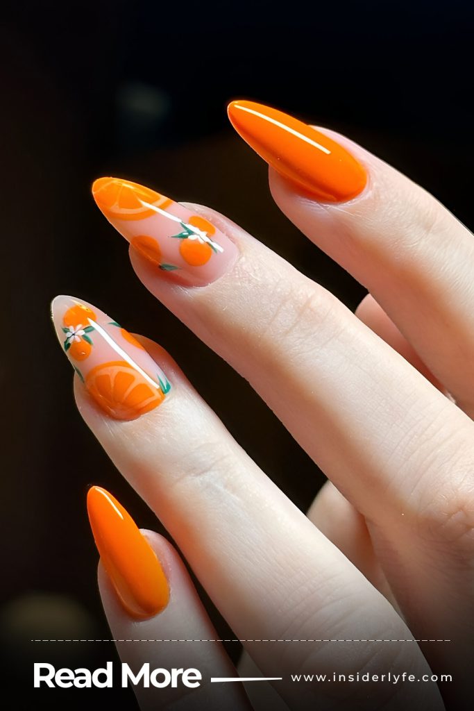 Glossy Orange with Flowing Accent
