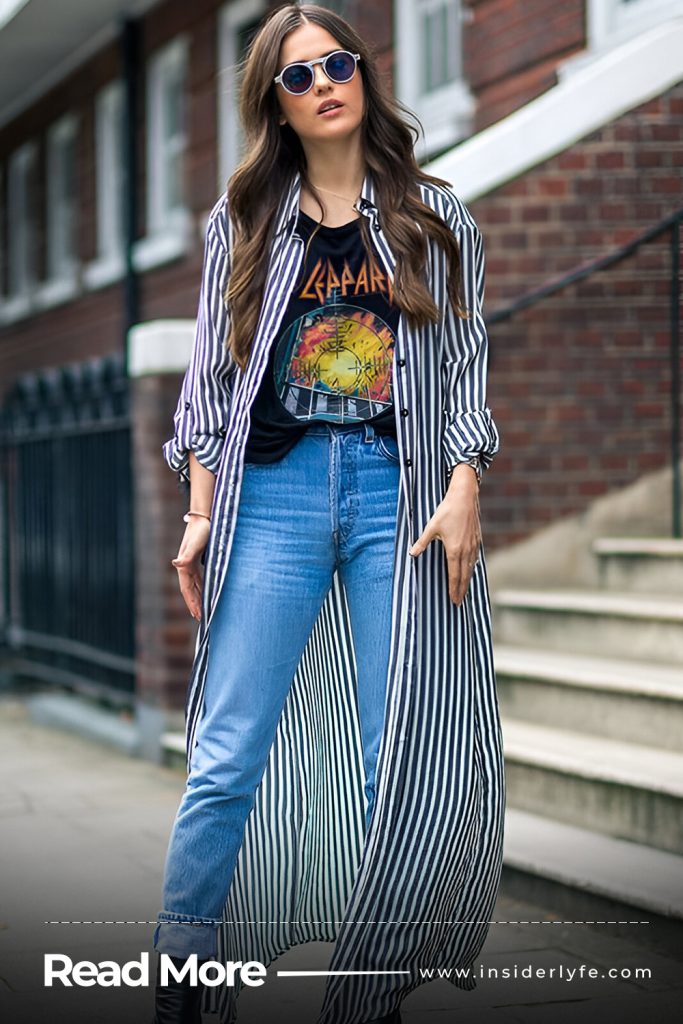 Graphic Tee and Long Cardigan