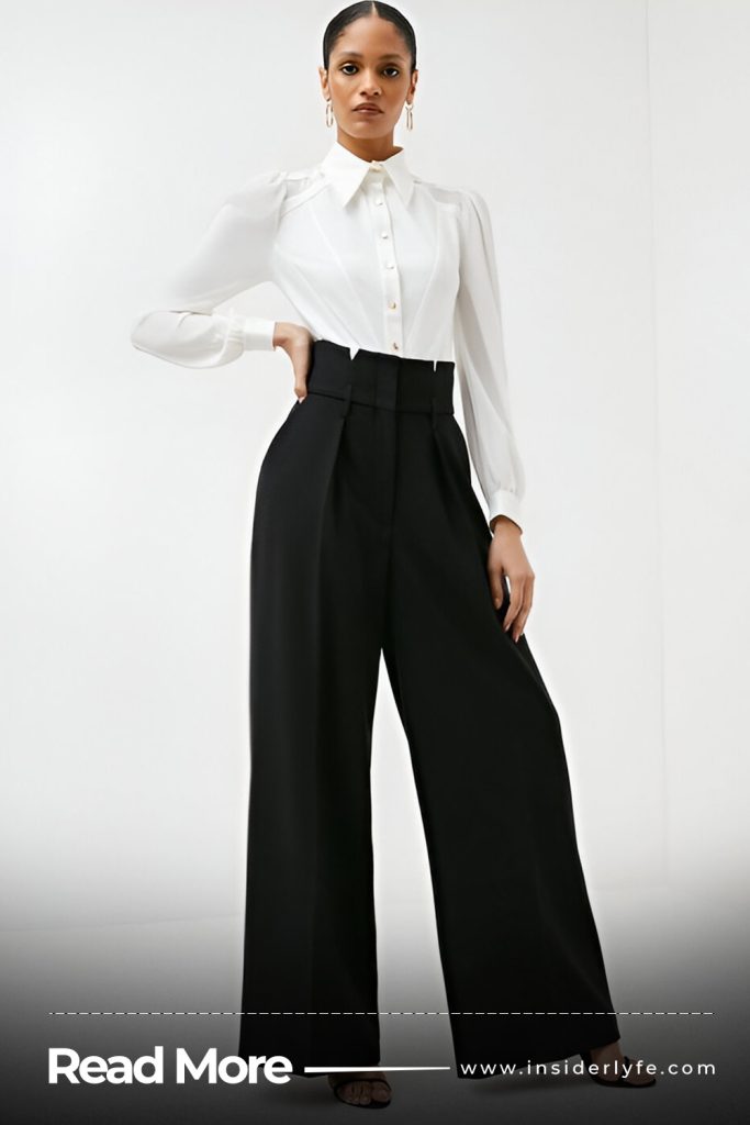 High waisted trousers and fitted tops