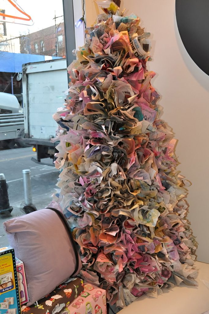 Magazine or Newspaper Christmas Trees