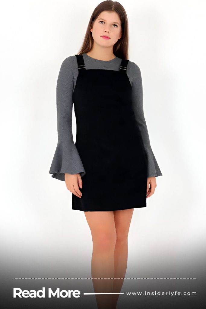 Pinafore Dress with a long sleeve top