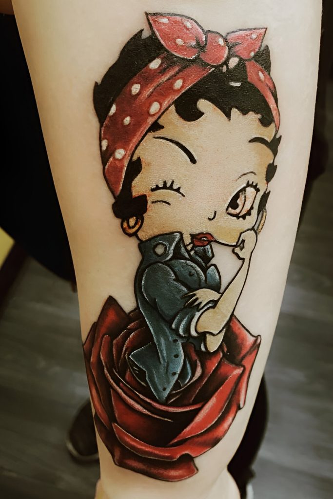 Betty Boop in a Rose Garden