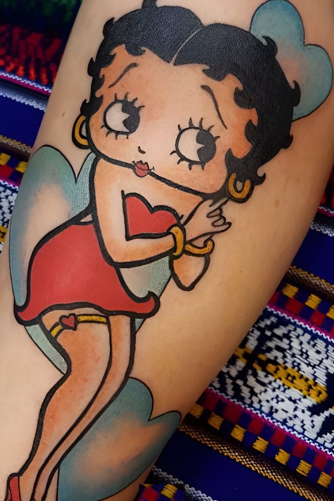 Betty Boop with Floating Hearts