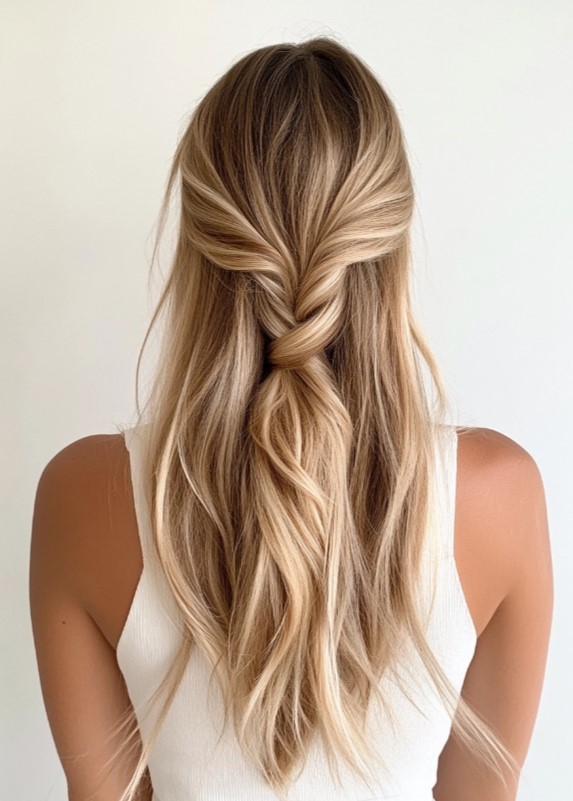 Braided Dirty Blonde with Caramel Lowlights