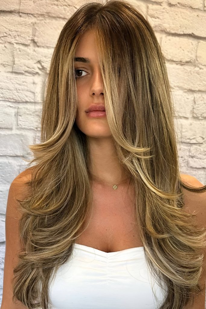 Butterfly Cut with Highlights for Extra Depth