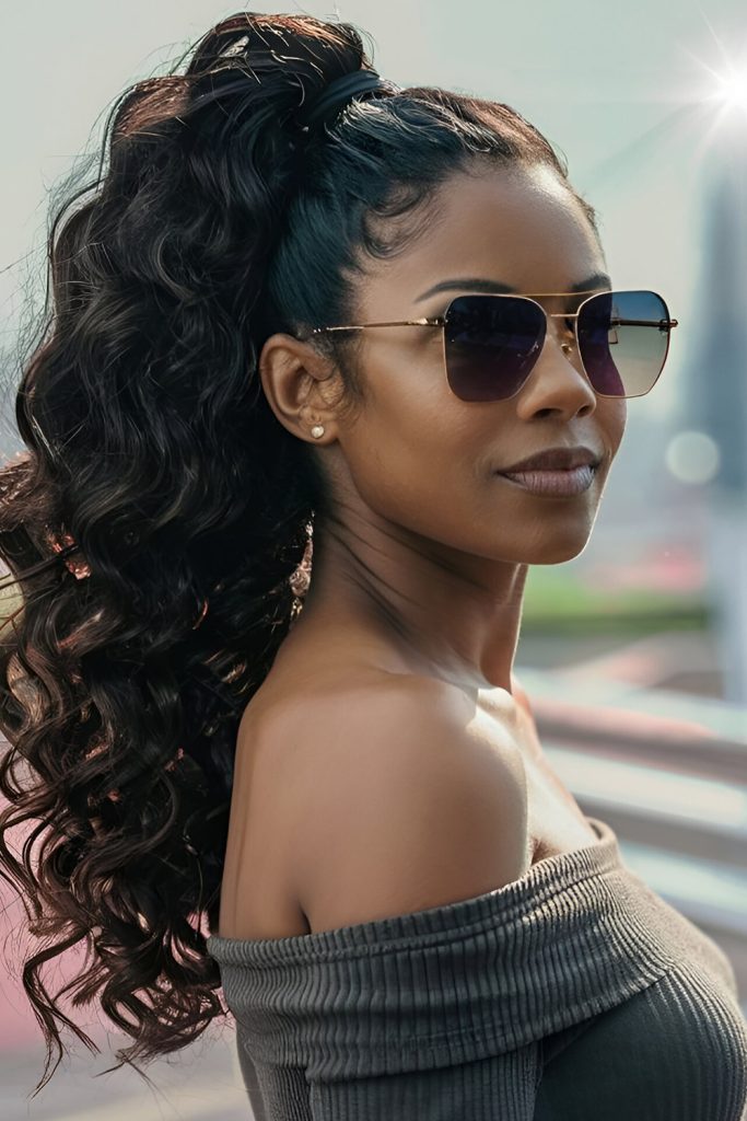 Cascading Curls Ponytail