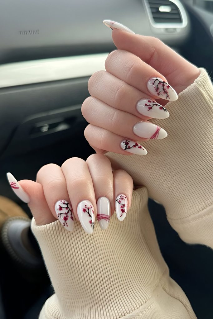 Cherry Mocha with Abstract Art
