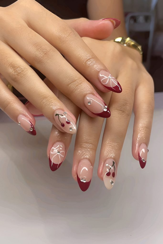 Cherry Mocha with Rhinestones