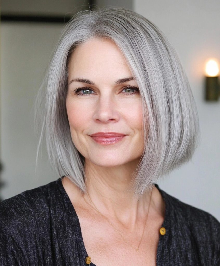 Classic Blunt Grey Bob