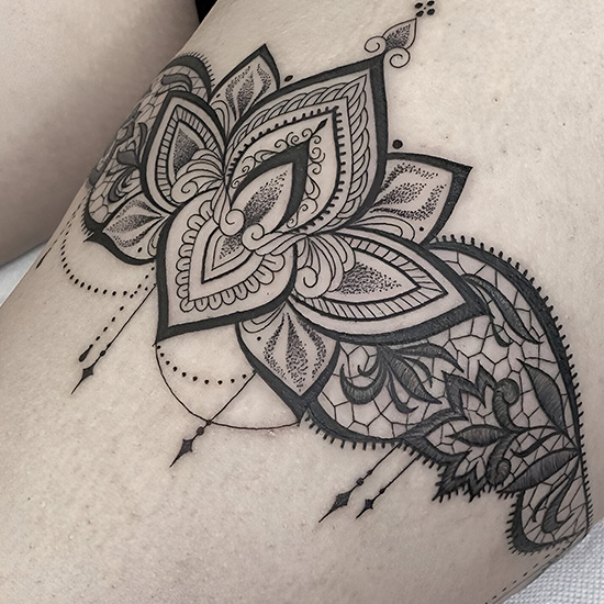 Combination of Mandala and Lotus