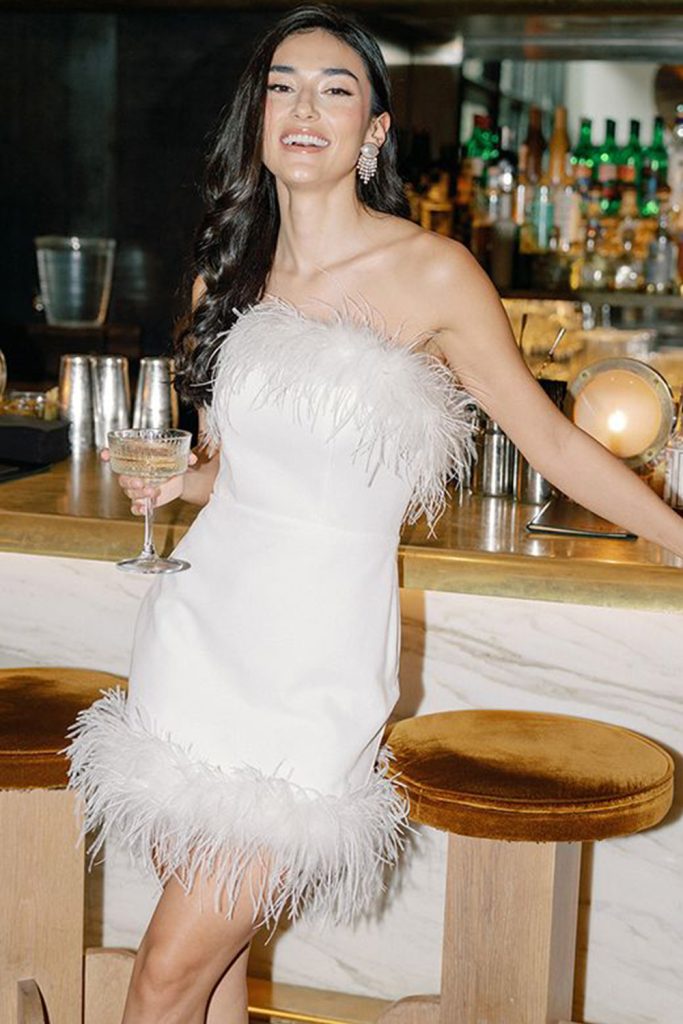 Faux Fur over Simple Slip Dress Inspired by Margot Robbie
