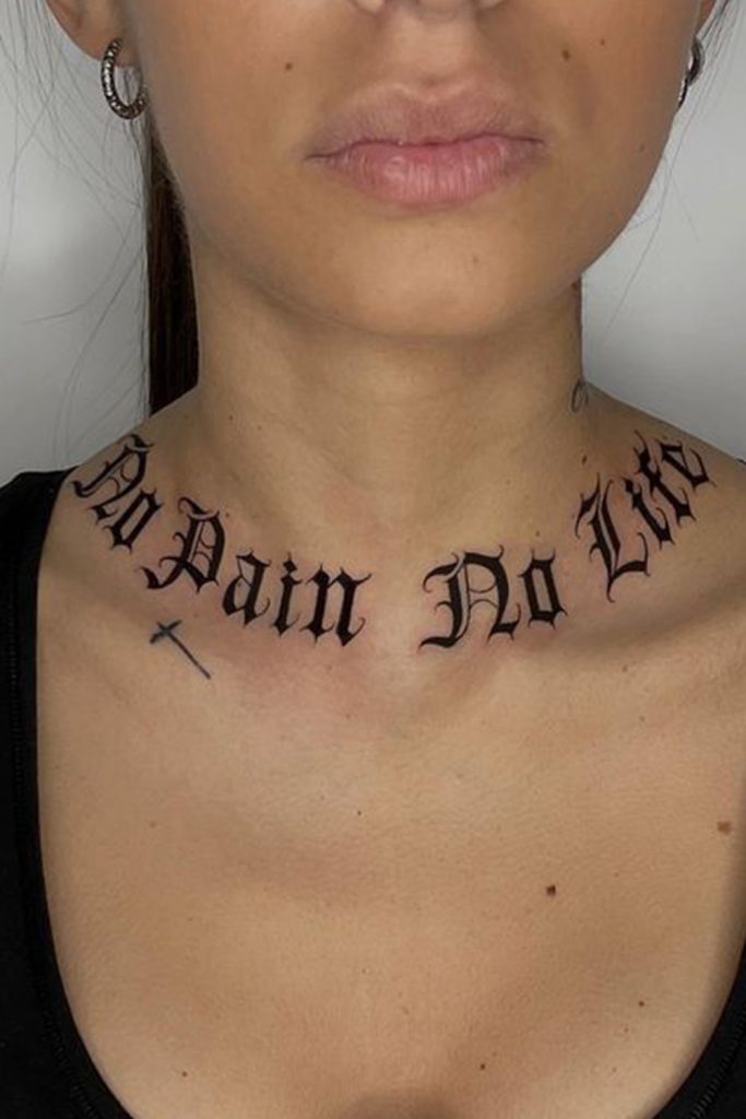 Gothic Font Name Tattoo for a Dramatic Look