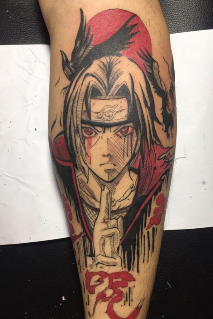 Itachi with Japanese Calligraphy