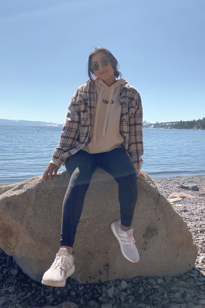 Layering over a hoodie and leggings, shacked