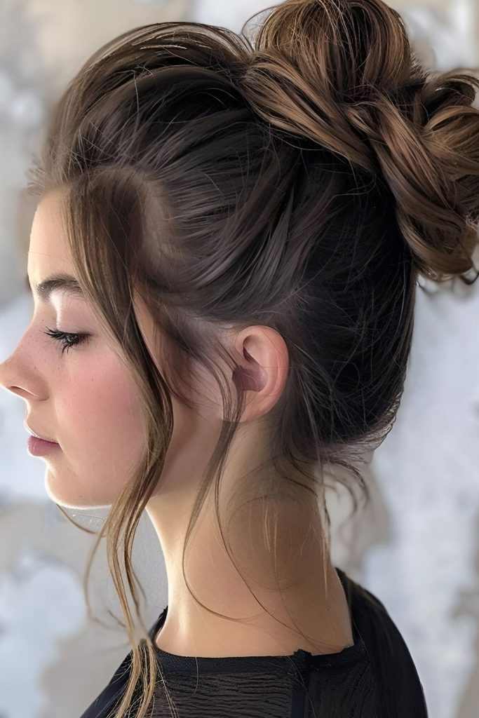 Loose Strands Messy Bun