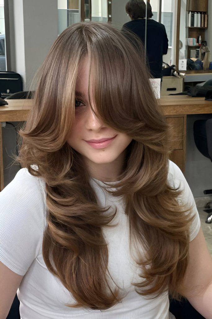 Medium Length Butterfly Cut with Bold Layers