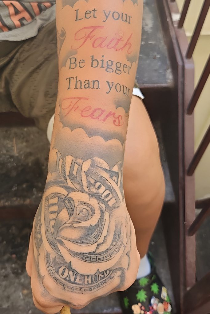 Money Rose with Text