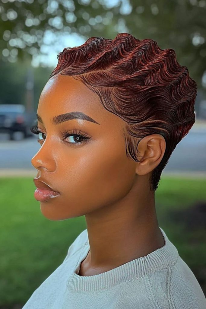 Pixie Cut with Finger Waves