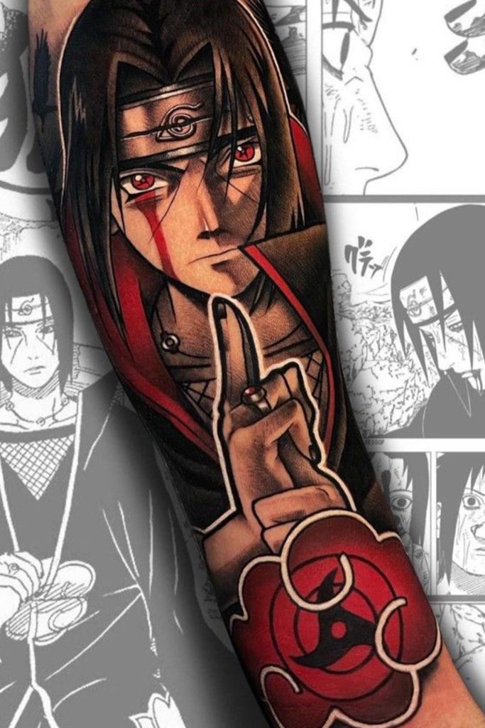 Realistic Itachi Portrait Tattoo