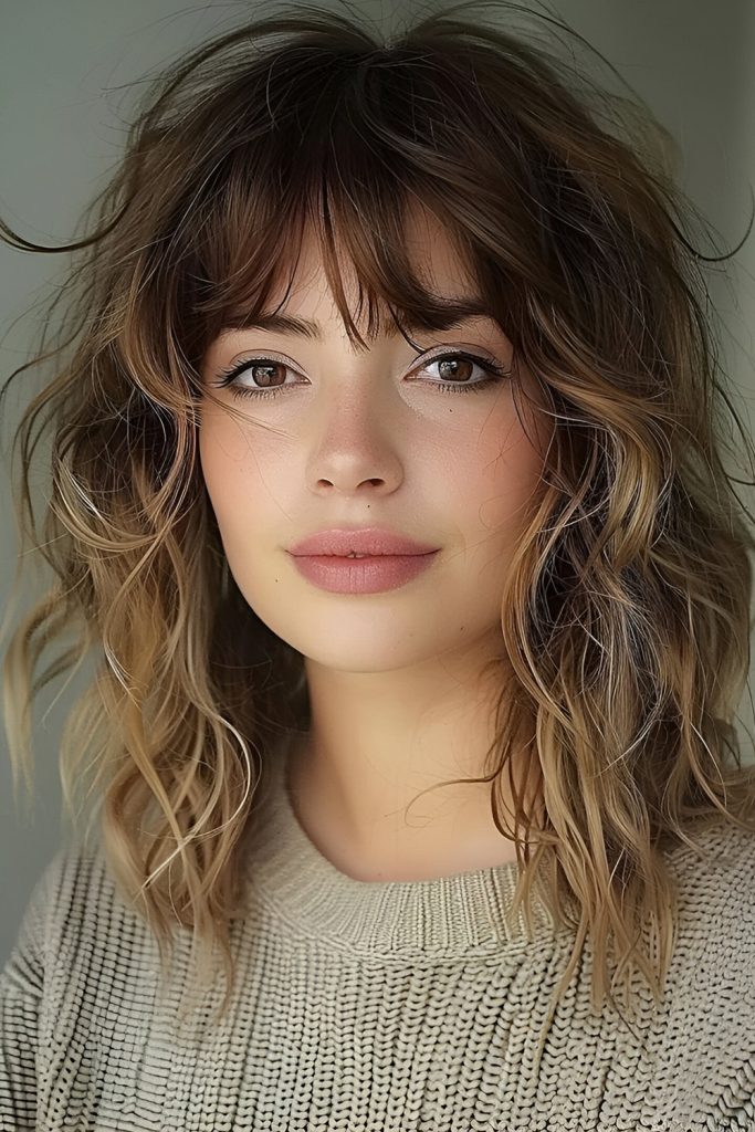 Shaggy curls with sparkling clips