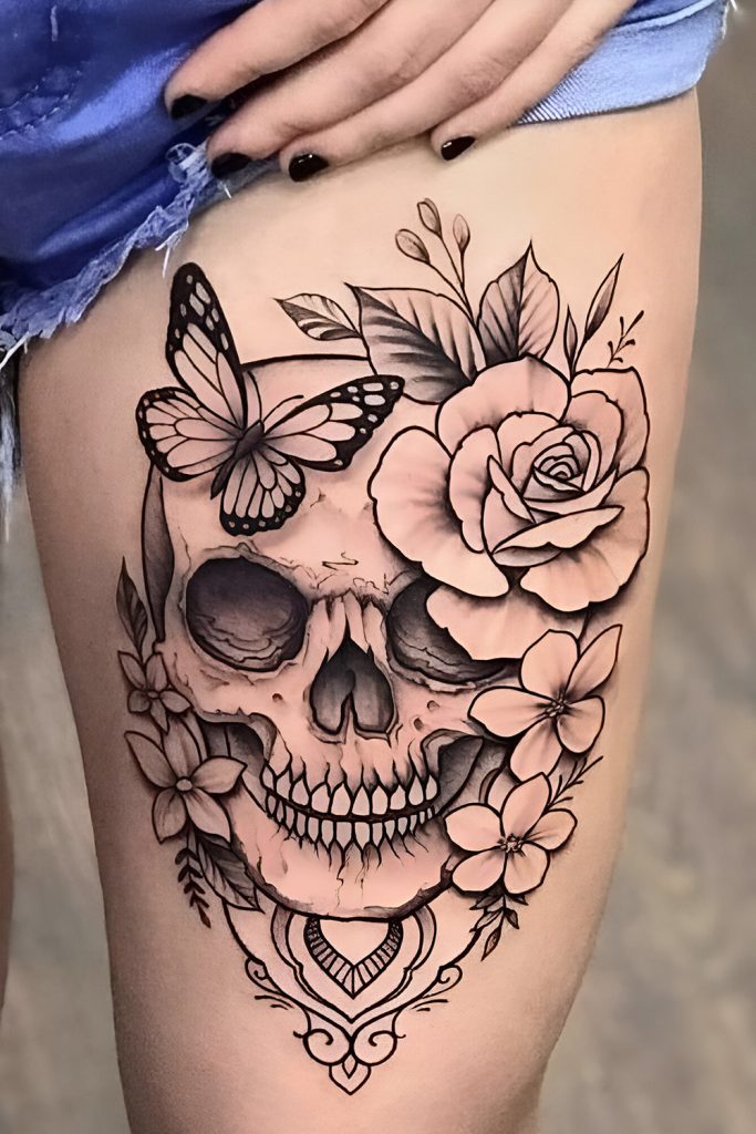 Skull with Roses